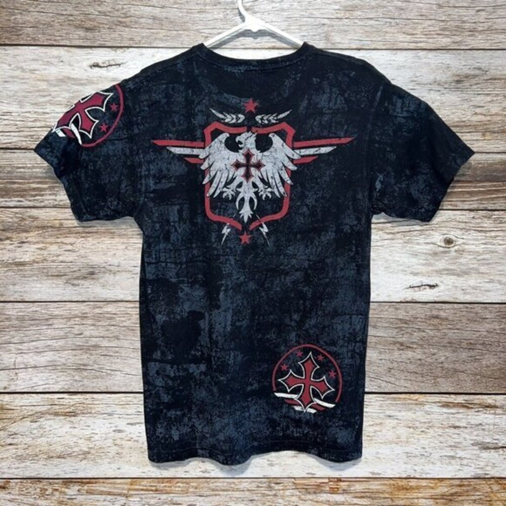 Raw State Redemption Live Free T Shirt Eagle Mens Small Embellished Graphic - Picture 2 of 4